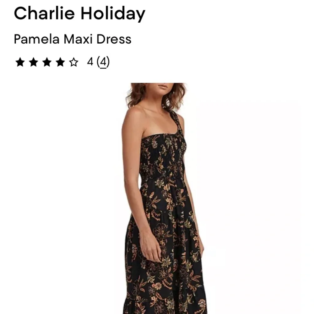 New: Charlie Holiday. Pamela Smocked One Shoulder Maxi Dress. Size 10